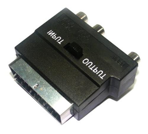 Scart 21 Pin to 3 RCA Jack + Switch Plastic Type